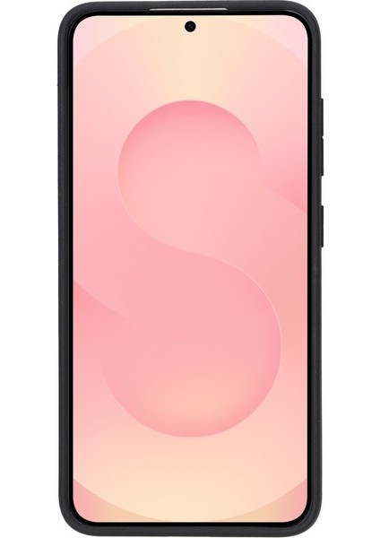 Samsung Galaxy S25 Plus Uyumlu Deri El Yapımı Kart Yuvalı Kılıf Parlak Siyah