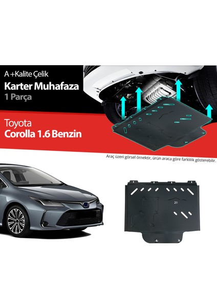 Toyota Corolla 1.6 Benzinli Çelik Karter Muhafaza Koruma 2019 2020 2021 2022 2023 2024