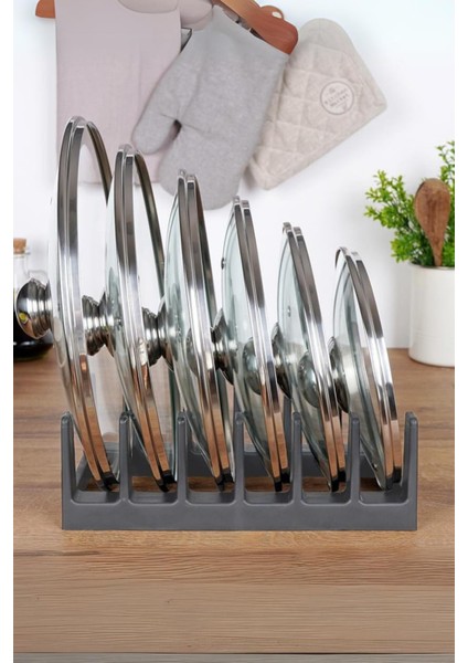 2 Adet 6 Bölmeli Tencere Tava Kapağı ve Tabak Düzenleyici Tabaklık-Çekmece Dolap Içi Düzenleyici fırsatları