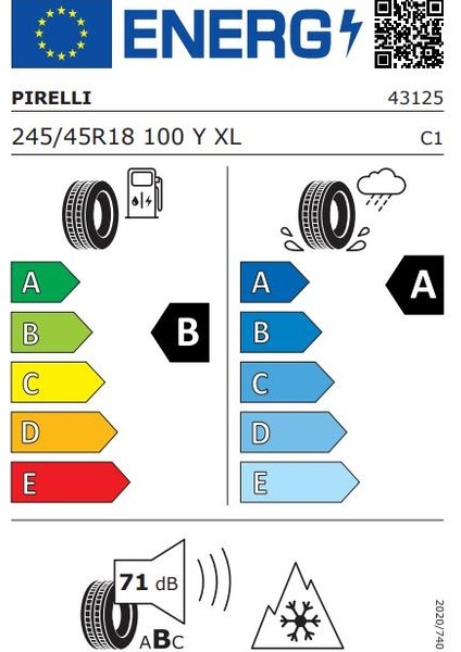 245/45 R18 100Y Xl Cinturato All Season Sf3 Oto 4 Mevsim Lastiği (Üretim Yılı:2025) fiyatları