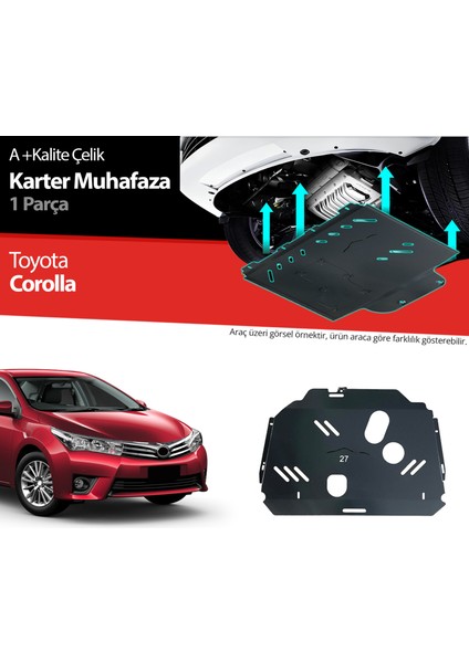 Toyota Corolla Çelik Karter Muhafaza Koruma 2013 2014 2015 2016 2017 2018