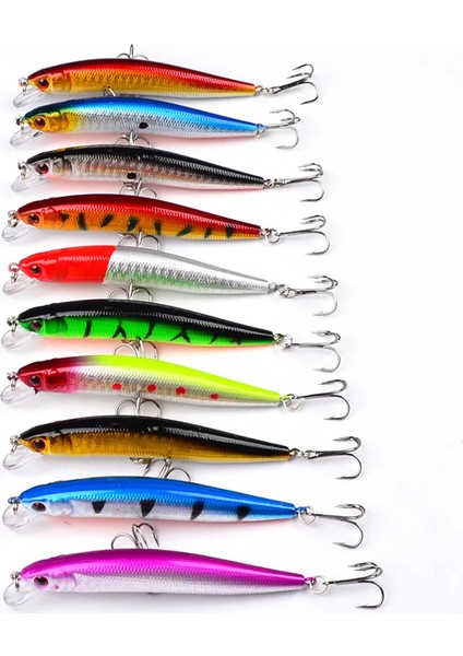 10 Adet/takım 10CM 8.5g Zoka Yapay Balık Striped Üçlü Kanca Yapay Lazer Sert Krank Yem Için Çizgili Bas fiyatları