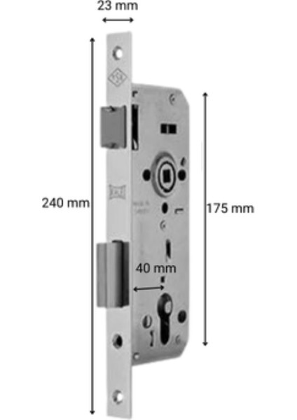 Silindirli Gömme Kilit 40 mm 152R