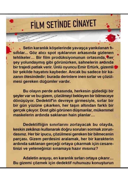 Dedektiflik Cinayet Çözme Oyunu, Film Setinde Cinayet, Mystic Murders, Akıl Oyunları fiyatları
