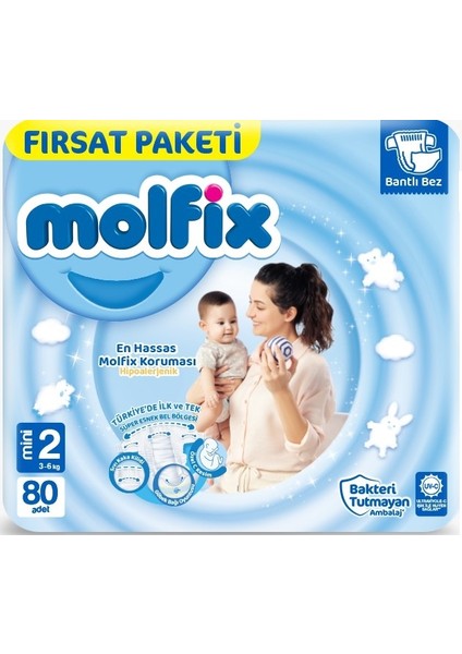 Bebek Bezi Beden:2 (3-6kg) Mini 320 Adet Avantaj Fırsat Pk