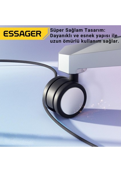 1 Metre 7A 100W E-Marker Süper Hızlı USB To Type-C Şarj Data Kablosu Güçlü Kablo