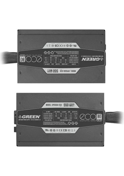GP550A-ECO Rev3.1 550W 80+ Power Supply Pc Güç Kaynağı (3yıl Garanti) fırsatları