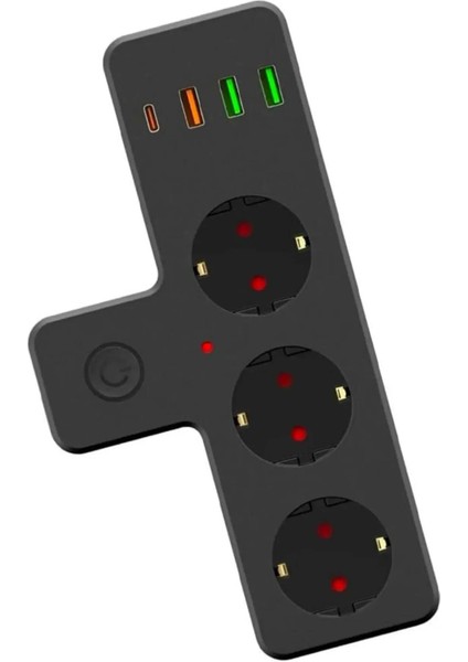 3'lü Duvar Priz Termal Akım Korumalı Priz 3 x Usb, 1 x Type-C 20W Pd Giriş fiyatları
