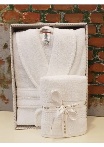 Trendy Şalyaka Bornoz Baş Havlusu- Beyaz