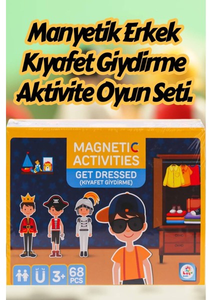 Manyetik Erkek Kıyafet Giydirme Aktivite Oyun Seti