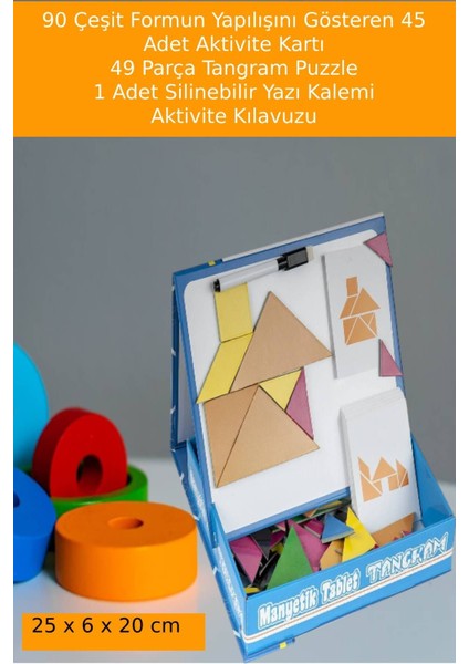 Manyetik Tablet Tangram Eğitim Seti-Tangram Puzzle fiyatları