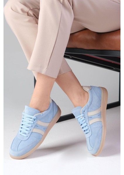 Valda Süet Mavi Renk Kadın Spor Ayakkabı modelleri