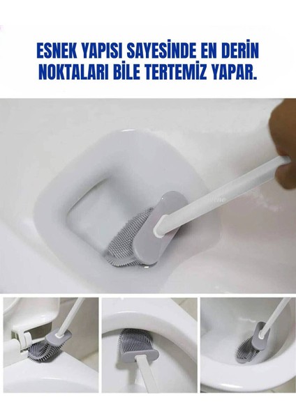 Silikon Kolozet Banyo Tuvalet Fırçası Beyaz Renk fiyatları