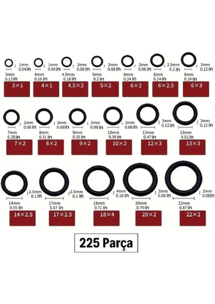 225 Parça Kauçuk Conta Seti ,kendiliğinden Saklama Kutulu Lastik Seti indirimleri