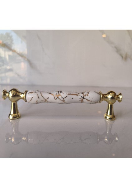 313 Aruh - Altın Renk Porselen Kulp (2 Delik Arası 16 Cm) fiyatları
