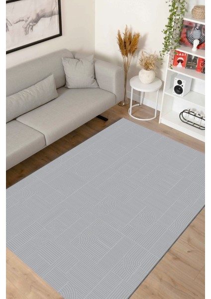 Akasya AK004 Gri Uzun Ömürlü Yumuşak Dokulu Salon Mutfak Koridor Oturma Odası Yolluk Halı