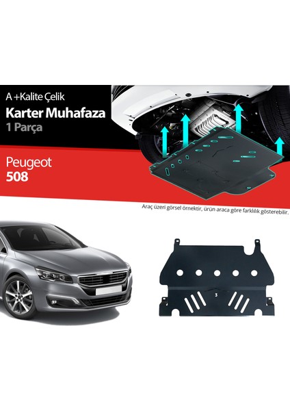 Peugeot 508 Çelik Karter Muhafaza Koruma 2010 2011 2012 2013 2014 2015 2016 2017