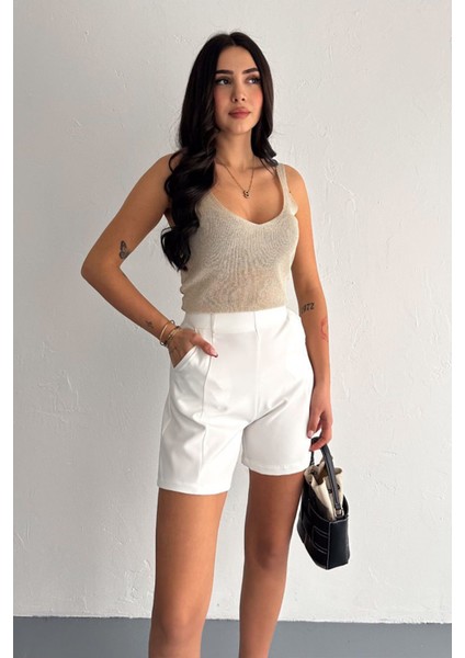 Fermuarlı Dabıl Şort