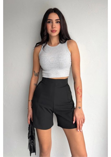 Fermuarlı Dabıl Şort