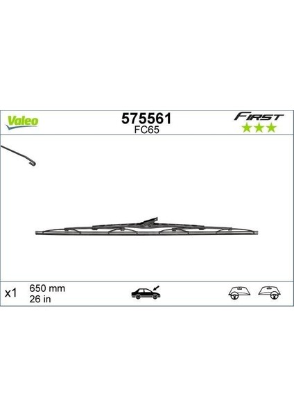 Silecek Süpürgesi 65CM X1 Normal Tip First Üniversal