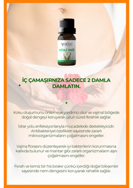 Nioli Yağı- Genital Bölge Hijyen Desteği ve Koku Önleyici Saf ve Doğal 10 ml modelleri