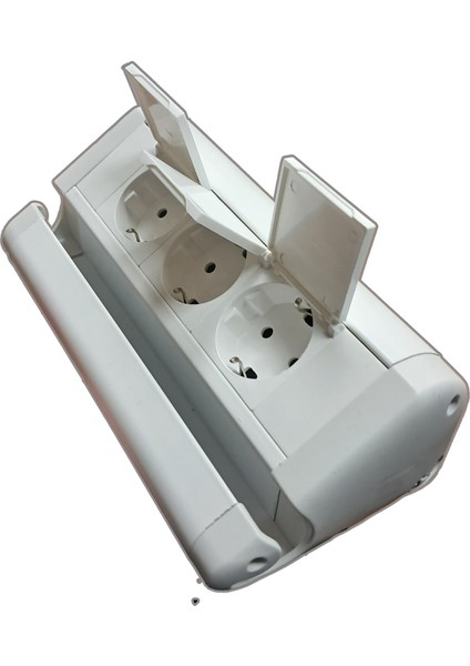 Mutfak Tezgah Altı Üstü Dolap İçi Priz Kasası Koruma Kapaklı Priz