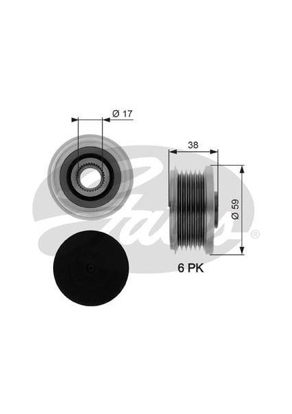 Alternatör Kasnağı Rulmanlı P206-207-307-308-406-407-PARTNER-C2-C3-C4-C5-C8-XSARA 1.4-1.6-2.0hdı