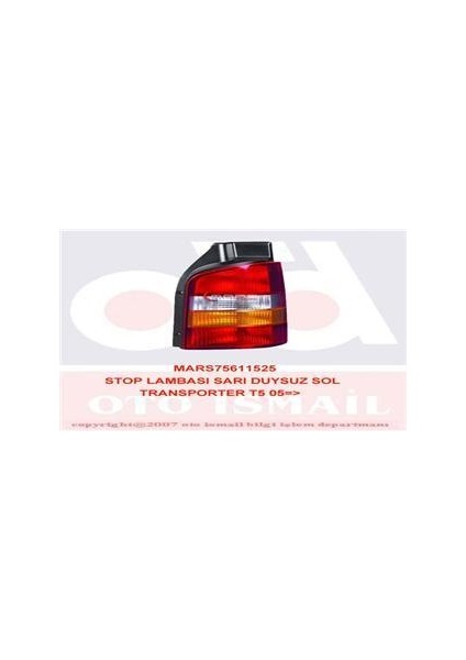Stop Lambası Sarı Duysuz Sol Transporter T5 05