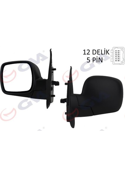 Dış Dikiz Aynası Sol Kangoo 08 Elektrikli Isıtmalı Konveks 5 Fiş VM-6131EHL
