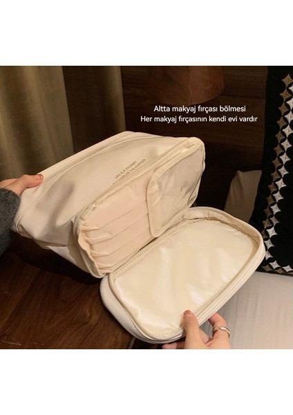 Yunduo Büyük Kapasiteli Pu Katmanlı Kozmetik Saklama Çantası (Yurt Dışından)