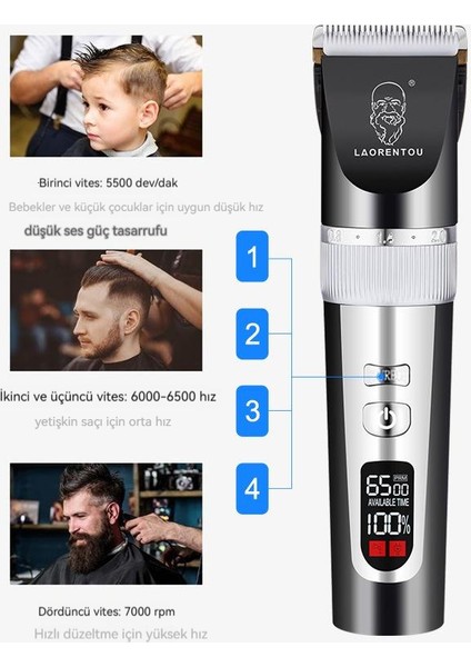 Erkek Şarj Edilebilir Yetişkin Saç Kesme Makinesi (Yurt Dışından) fiyatları