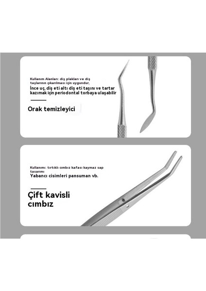 Paslanmaz Çelik Ağız Aynası Diş Taşı Sökücü Diş Ağız Alet Seti 6 Parça (Yurt Dışından) fırsatları