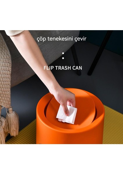 Ev Oturma Odası Mutfak Sallamak Kapak Çift Katmanlı Yuvarlak Çöp Kovası (Yurt Dışından) fiyatları