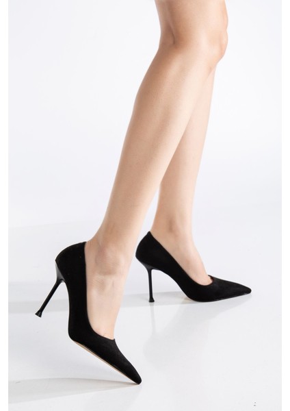 Dorethy Kadın Topuklu Ayakkabı Siyah Süet Stiletto