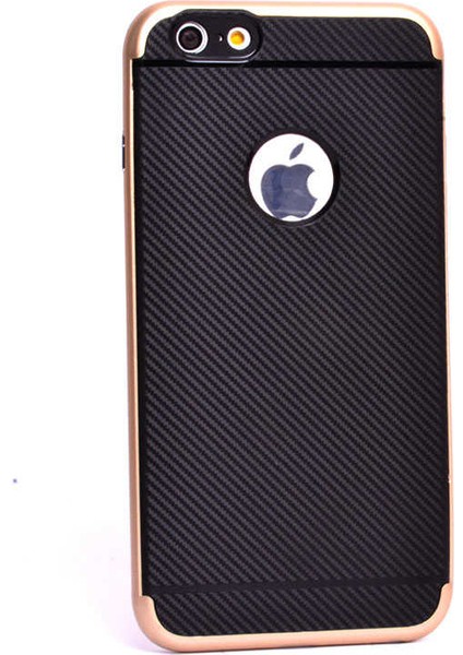 Apple iPhone 6s Plus Kılıf Kenarları Renkli Ince Karbon Mono Silikon Kapak