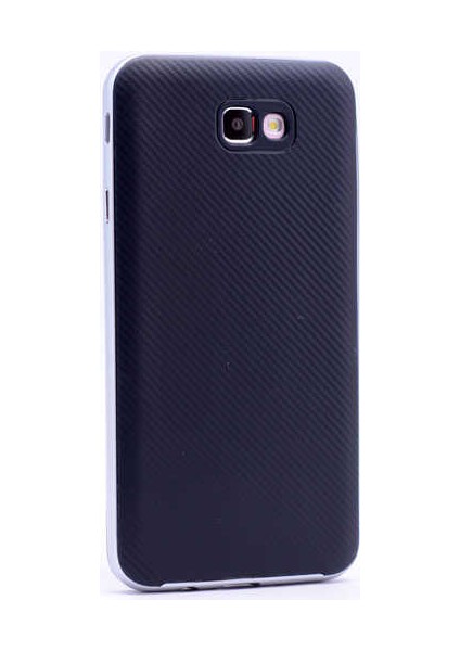 Galaxy J5 Prime Kılıf Kenarları Renkli Ince Karbon Mono Silikon Kapak