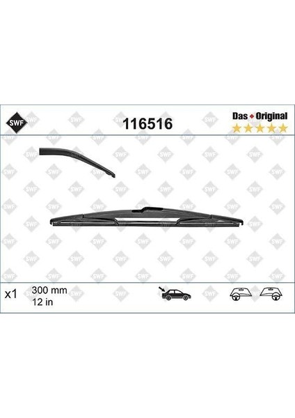 Silecek Swf 30CM X1 Arka Focus Iıı 11 Fıesta 06 Qashqaı 07 Secenıc Iıı 09 Yarıs Saab