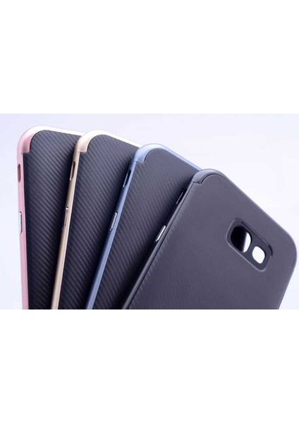 Galaxy J5 Prime Kılıf Kenarları Renkli Ince Karbon Mono Silikon Kapak