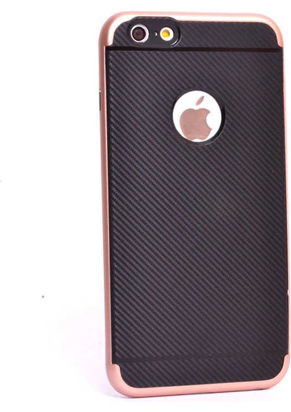 Apple iPhone 6s Plus Kılıf Kenarları Renkli Ince Karbon Mono Silikon Kapak