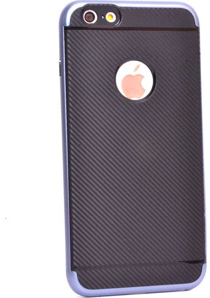 Apple iPhone 6s Plus Kılıf Kenarları Renkli Ince Karbon Mono Silikon Kapak