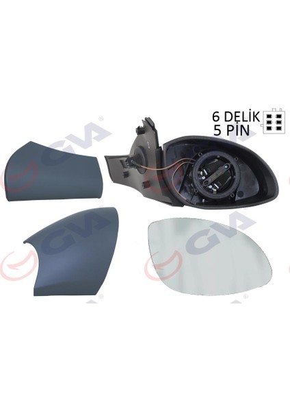 Dış Dikiz Aynası Sağ Vectra B 96 Elektrikli Isıtmalı Konveks 5 Fiş VM-166EHR 1428718