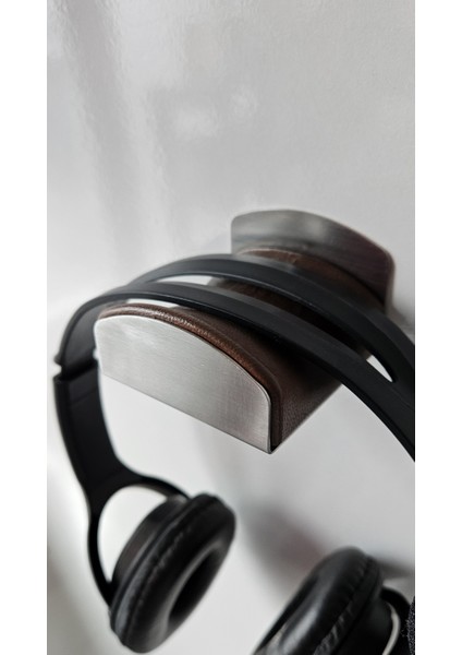 Deri ve Paslanmaz Çelik Kulaklık Askısı