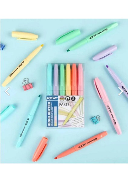 Pastel Highlighter 6 Renk Pastel Fosforlu Kalem Seti Kalem Tipi / Highlighter Pastel