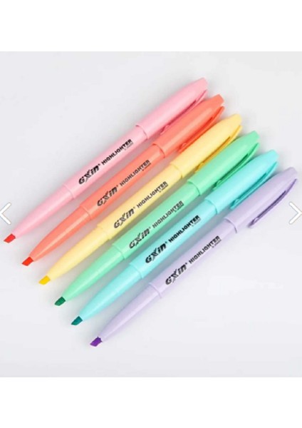 Pastel Highlighter 6 Renk Pastel Fosforlu Kalem Seti Kalem Tipi / Highlighter Pastel