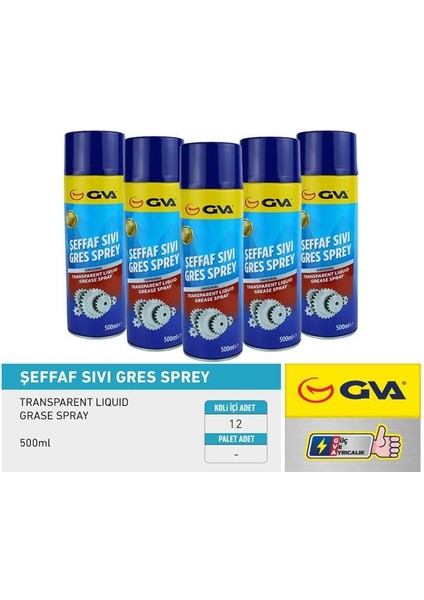 Şeffaf Sıvı Gres Spreyi 500 Ml.