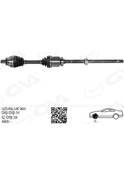 Komple Aks Ön Sağ Freelander 2 L359 2.2 Td4 06 14 Uzunluk 1.002MM Diş 40 Diferansiyel Diş 28