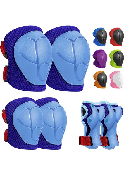 6'lı Yüksek Korumalı Paten,scooter,kaykay,bisiklet Koruma Set Dizlik Dirseklik Bileklik Koruyucu Set