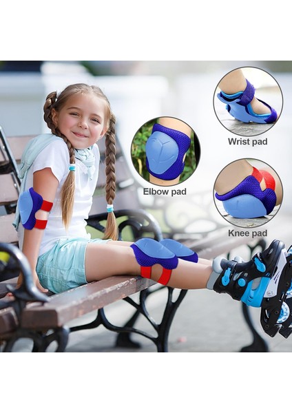 6'lı Yüksek Korumalı Paten,scooter,kaykay,bisiklet Koruma Set Dizlik Dirseklik Bileklik Koruyucu Set