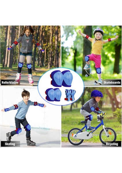 6'lı Yüksek Korumalı Paten,scooter,kaykay,bisiklet Koruma Set Dizlik Dirseklik Bileklik Koruyucu Set