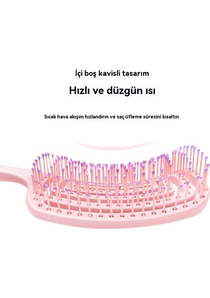 Taşınabilir Düz Saç Masajı Büyük Kavisli Kaburga Yüksek Kafatası Üst Kabarık Içi Boş Tarak (Yurt Dışından)